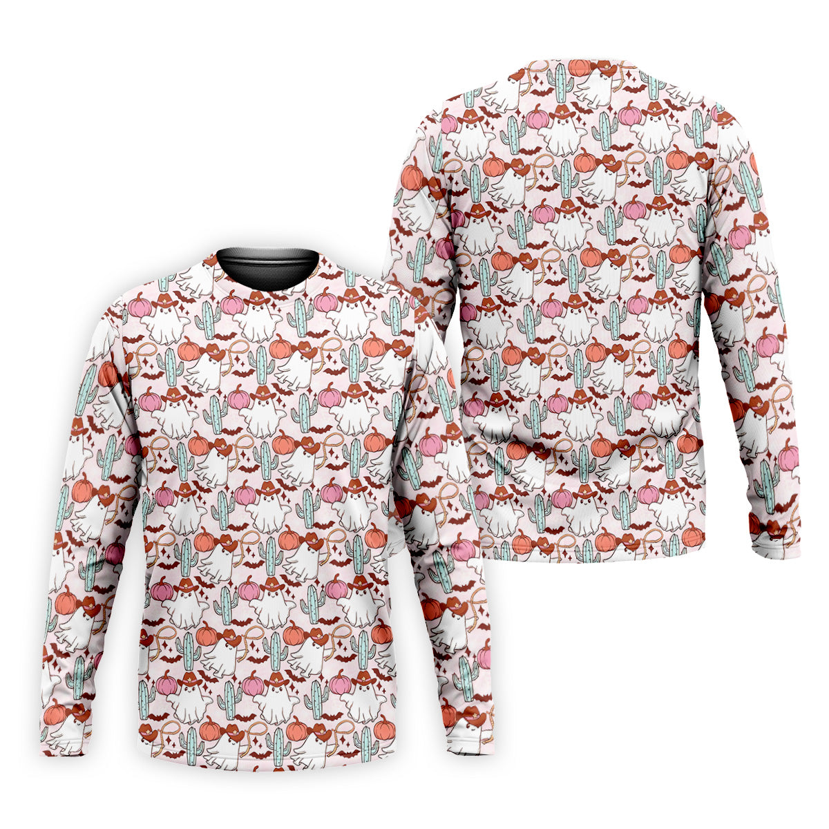 Cowboy Ghost Howdy Halloween Fun Golf Shirts For Men, Polo Shirts For Men, Golfing Apparel