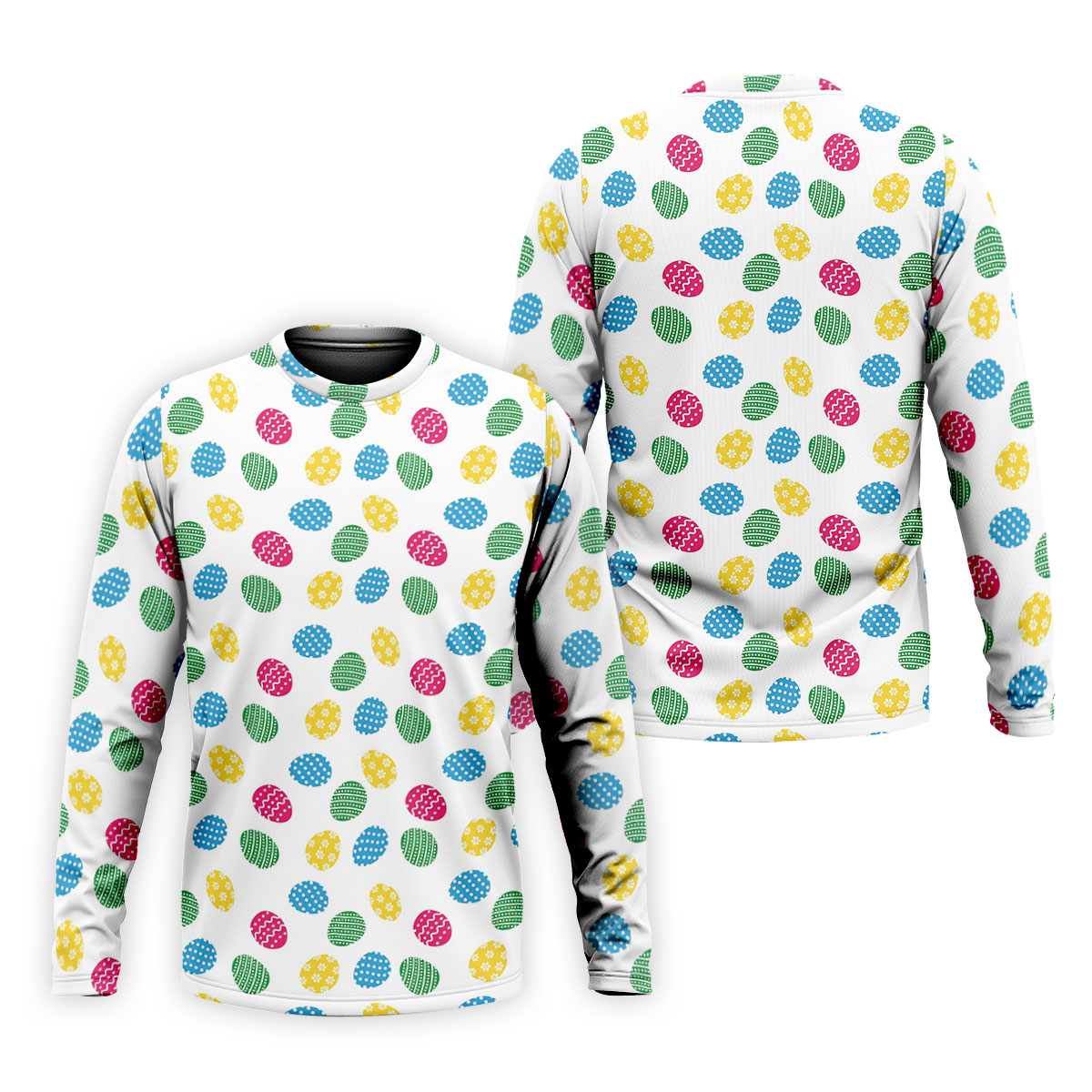 Colorful Easter Eggs White Golf Shirt, Cute Golf Outfit, Polo Shirts For Men, Golf Shirts For Men