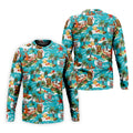 Men's Funny Surfing Santa Hawaiian Golf Shirt, Christmas Golf Shirt, Fun Golf Polo For Men