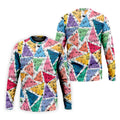 Multicolor Abstract Boob Pattern Golf Polo Shirt, Mens Golf Polo, Golf Apparel For Men