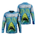 Funny Shark Da Dum Ocean Attack Golf Polo Shirt, Golf Shirts For Men, Printed Golf Shirts