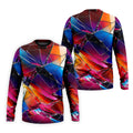 Colorful Broken Glass Abstract Golf Polo Shirt, Golf Shirts For Men, Printed Golf Shirts