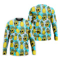 Tropical Pineapple Skull Pattern Golf Shirt, Mens Golf Shirts, Hawaiian Golf Shirt, Golf Apparel For Men