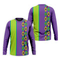 Fleur De Lis Argyle Pattern Purple Green Gold Stripes Golf Tops For Men, Polo Shirts For Men, Golf Shirts For Men