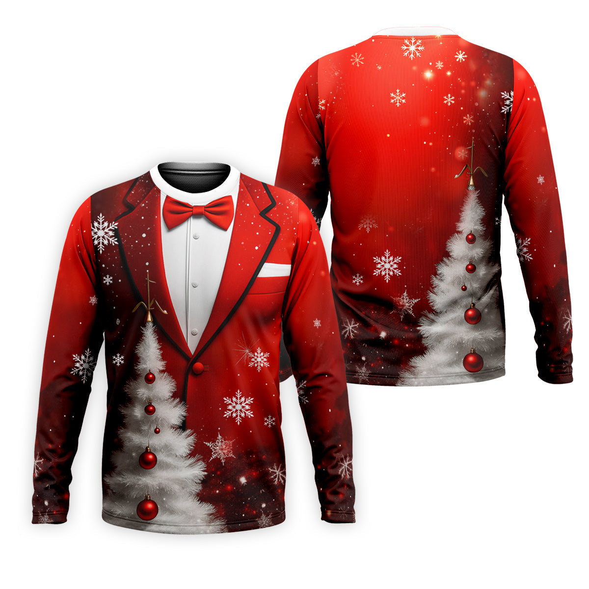 Snow Pine Tree Black And Red Christmas Men's Golf Polo Shirts, Christmas Golf Shirt, Golf Gift For Men