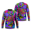 Neon Psychedelic Abstract Eye Pattern Golf Shirt, Mens Golf Polo, Printed Golf Shirts, Golf Polo Shirts For Men