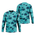 Turquoise Palm Tree Tropical Golf Shirt, Men's Polo Shirt, Hawaiian Golf Shirt, Performance Golf Shirt