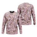Funny Adult Doodle Pink Pattern Polo Shirt, Mens Golf Polo, Golf Shirts For Men