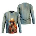 Tropical Monkey Mist Blue Hawaiian Golf Shirt, Men's Golf Shirt, Polo Shirts For Men