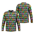 Colorful Easter Bunny Black Golf Shirt, Cute Golf Outfit, Golf Shirts For Men, Golf Gift For Men