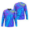 Neon Psychedelic Zebra Pattern Vintage Hawaiian Golf Shirt, Men's Golf Shirt, Polo Shirts For Men