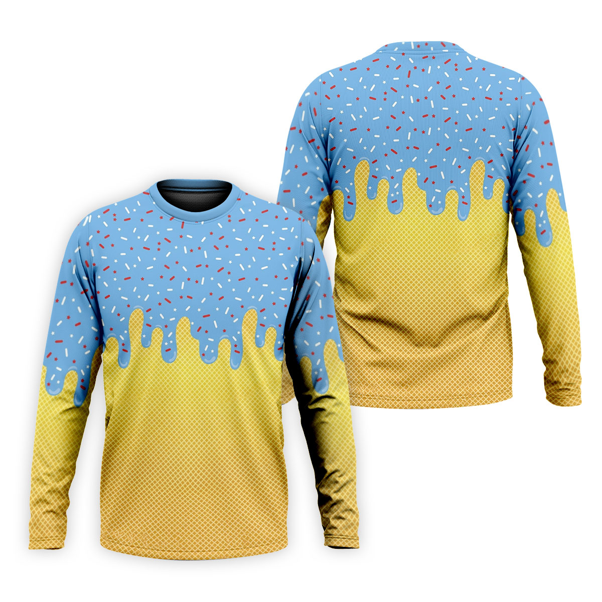 Ice Cream Pattern Hawaiian Golf Shirt, Summer Vibe Men's Golf Shirt, Polo Shirts For Men