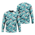 Animated Shark Hawaiian Golf Shirt, Men's Funny Golf Shirts, Golf Shirts For Men