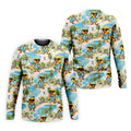 Cute Funny Duck Hawaiian Golf Shirt, Beach Theme Men's Golf Shirt, Polo Shirts For Men