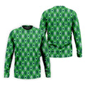 Lucky Four Leaf Clover Golf Ball Pattern Argyle Pattern St Patrick's Day Golf Shirt, Polo Shirts For Men