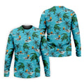 Tropical Alligators on Island Beaches Design Hawaiian Golf Polo, Golf Tops For Men, Golfing Apparel