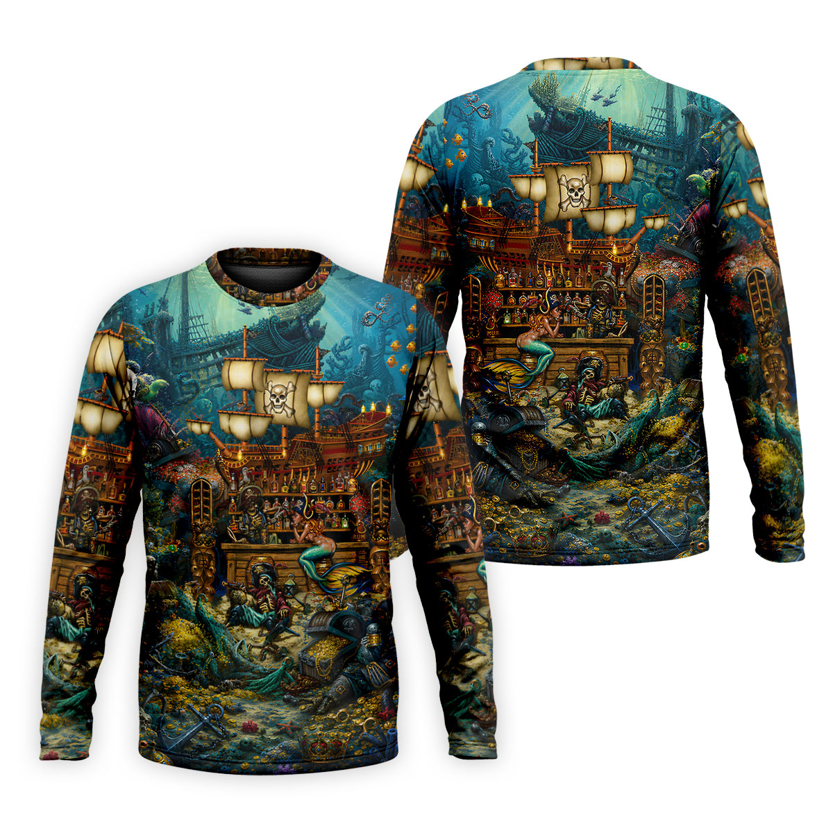Pirate Life Tiki Pattern Hawaiian Golf Shirt, Men's Golf Shirt, Polo Shirts For Men
