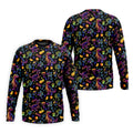 Neon Dinosaur Tropical Theme Hawaiian Golf Shirt, Polo Shirts For Men, Golfing Apparel