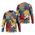 Men's Autism Awareness Print Short Sleeves t-shirt, Autism Awareness Shirt, Autistic Gifts For Adults