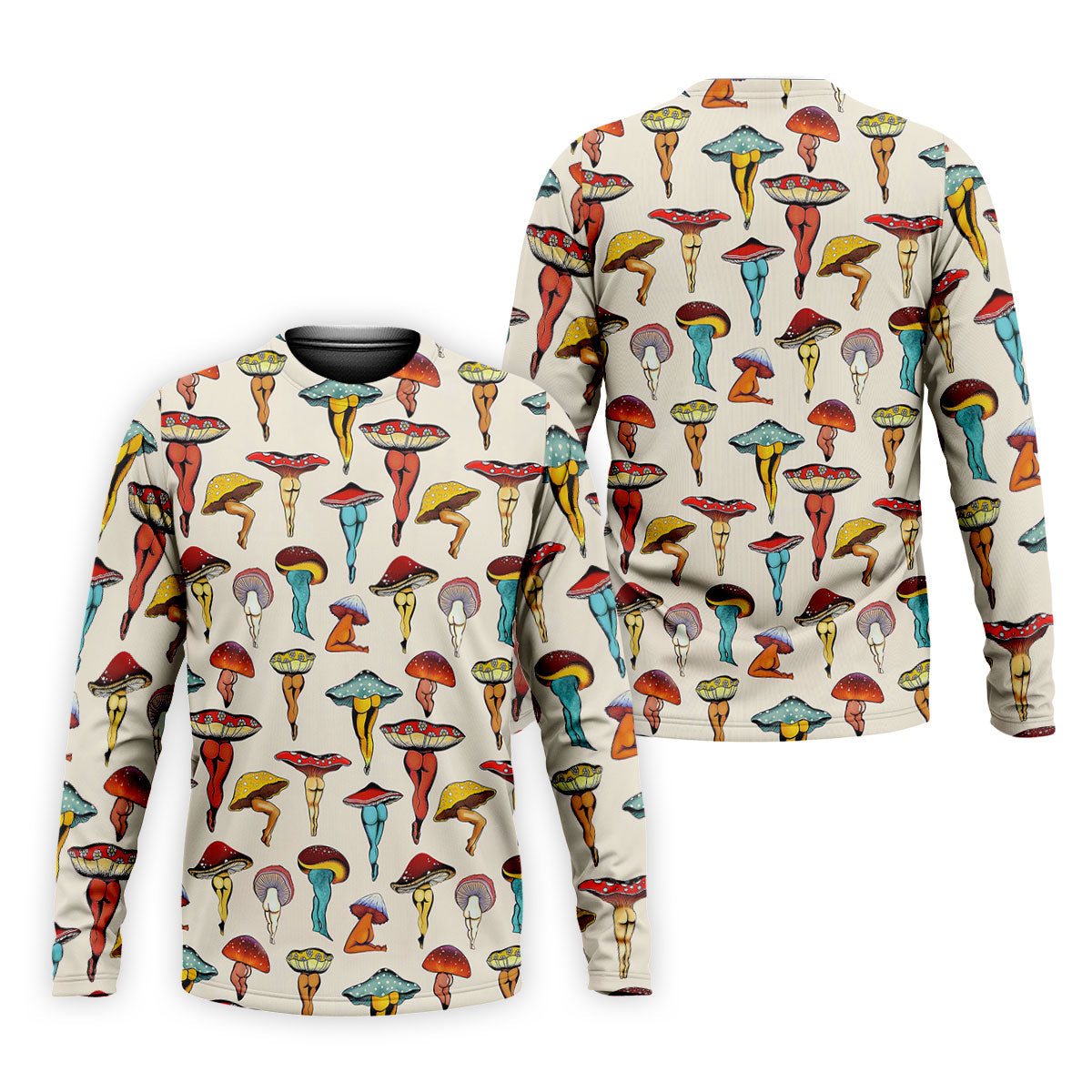 Funny Mushroom Legs Pattern Golf Polo Shirt, Printed Golf Shirts, Golf Polo Shirts For Men
