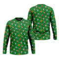 Christmas Characters Golf And Beer Green Men's Funny Golf Shirts, Christmas Golf Shirt, Polo Shirts For Men