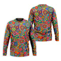 Colorful Abstract Circle Pattern Polo Shirt, Printed Golf Shirts, Hawaiian Golf Shirt, Mens Polo Shirts