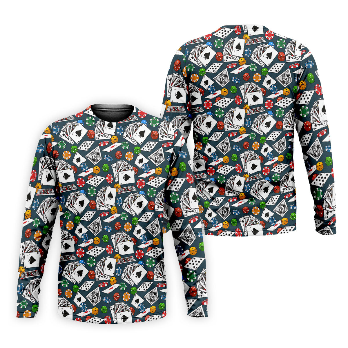 Poker Blackjack Hawaiian Golf Shirt, Playing Card Pattern Men's Golf Shirt, Polo Shirts For Men
