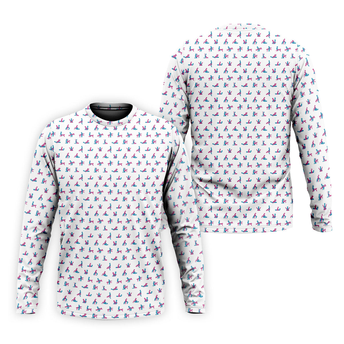 Blue And Pink Naughty Stick People White Golf Shirt, Polo Shirts For Men, Golf Gift For Men