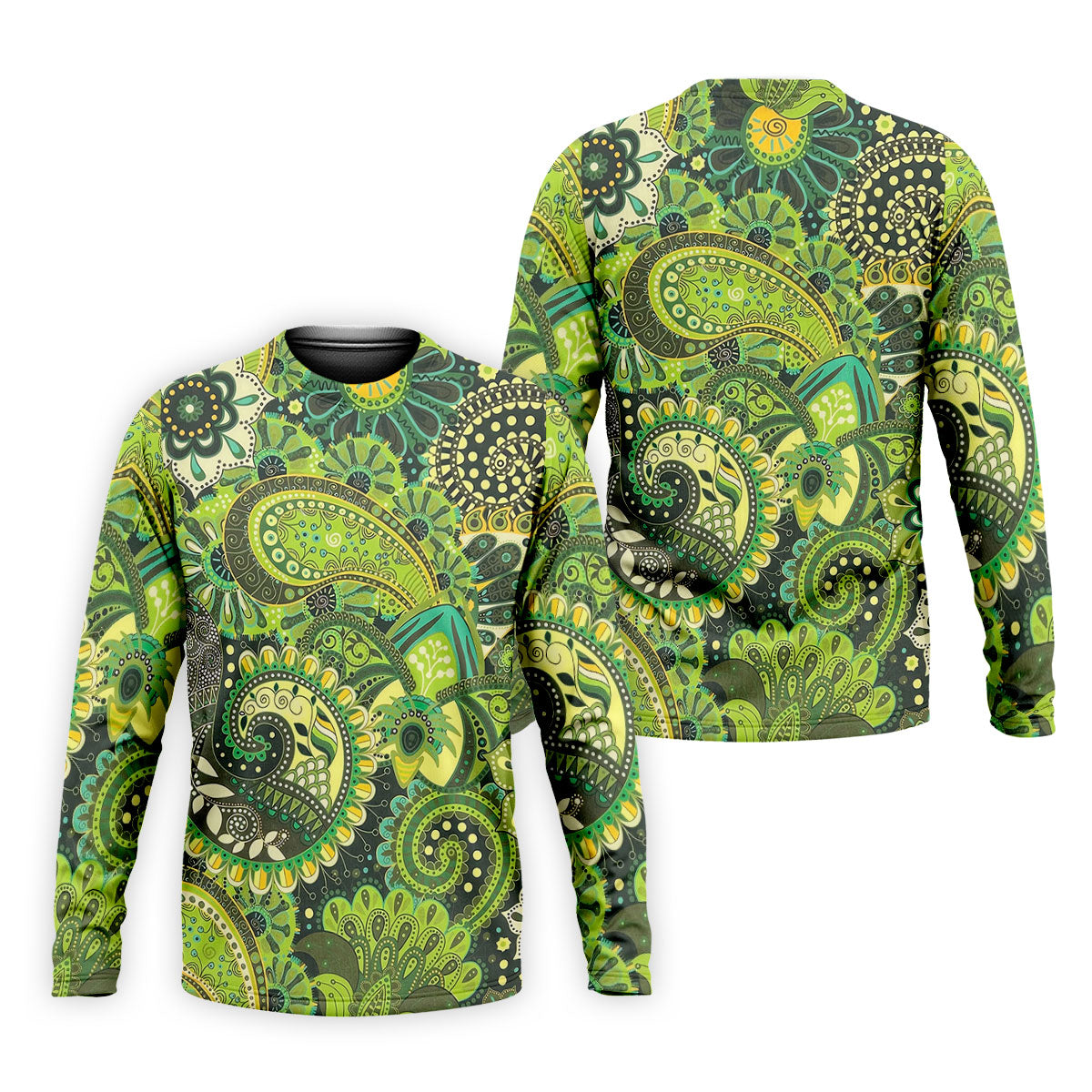 Paisley Print Green Golf Shirt, Golf Tops For Men, Polo Shirts For Men, Golf Shirts For Men