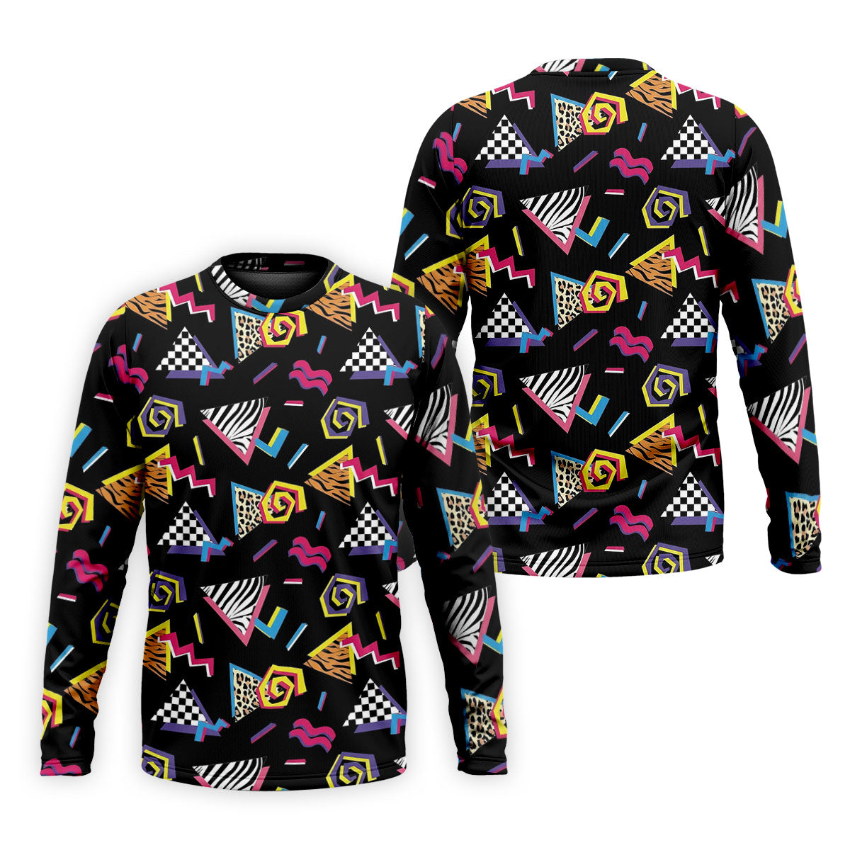 Abstract Geometric Leopard Zebra Animal Stripes 80s 90s Style Golf Tops For Men, Golf Shirts For Men