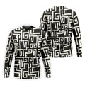Minimalist Black Cat Maze Pattern Golf Polo Shirt, Men's Golf Shirt, Printed Golf Shirts