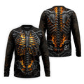Burning Skeleton Rib Cage Halloween Polo Shirt, Mens Polo Shirts, Golf Apparel For Men