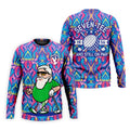 Colorful Psychedelic Santa Golfer Print Men's Golf Shirt, Mens Golf Apparel, Hawaiian Golf Shirt