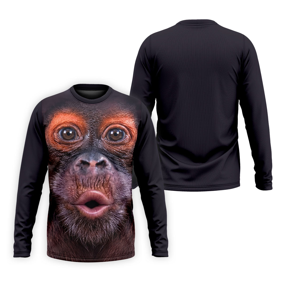 Funny Monkey Face Closeup Print Hawaiian Golf Polo, Golf Tops For Men, Golfing Apparel