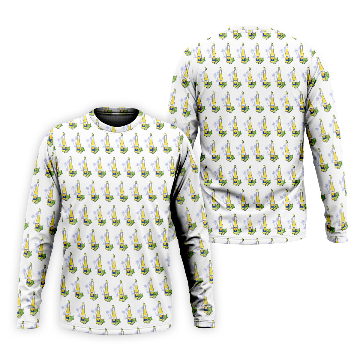 Beer And Lime Palm Tree Pattern Tropical Golf Shirt, Golf Shirts For Men, Polo Shirts For Men