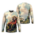 Lion Dreamscape Mist Hawaiian Golf Polo, Golf Tops For Men, Golfing Apparel