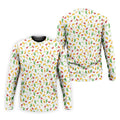 Tropical Vibe Hawaiian Pattern White Golf Shirt, Golf Tops For Men, Golf Gift For Men