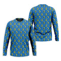 Cartoon Cactus Golfer Blue Golf Shirt, Mens Golf Polo, Golf Apparel For Men, Printed Golf Shirts