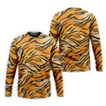 Tiger Stripe Pattern Hawaiian Golf Shirt, Men's Funny Golf Shirts, Golf Shirts For Men