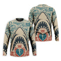 Vintage Shark Jaw Tattoo Art Golf Polo Shirt, Golf Shirts For Men, Printed Golf Shirts