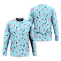 Light Blue Flamingo Pattern Golf Polo Shirt, Men's Golf Shirt, Golf Polo Shirts For Men