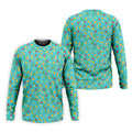 Tropical Vibe Hawaiian Pattern Turquoise Golf Shirt, Golf Tops For Men, Golf Gift For Men