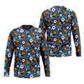 Tropical Bigfoot Burger Party Pattern Hawaiian Golf Polo, Golf Tops For Men, Golfing Apparel