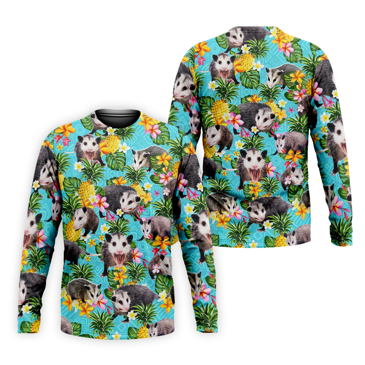 Funny Opossums Among Pineapples Hawaiian Golf Polo, Golf Tops For Men, Golfing Apparel