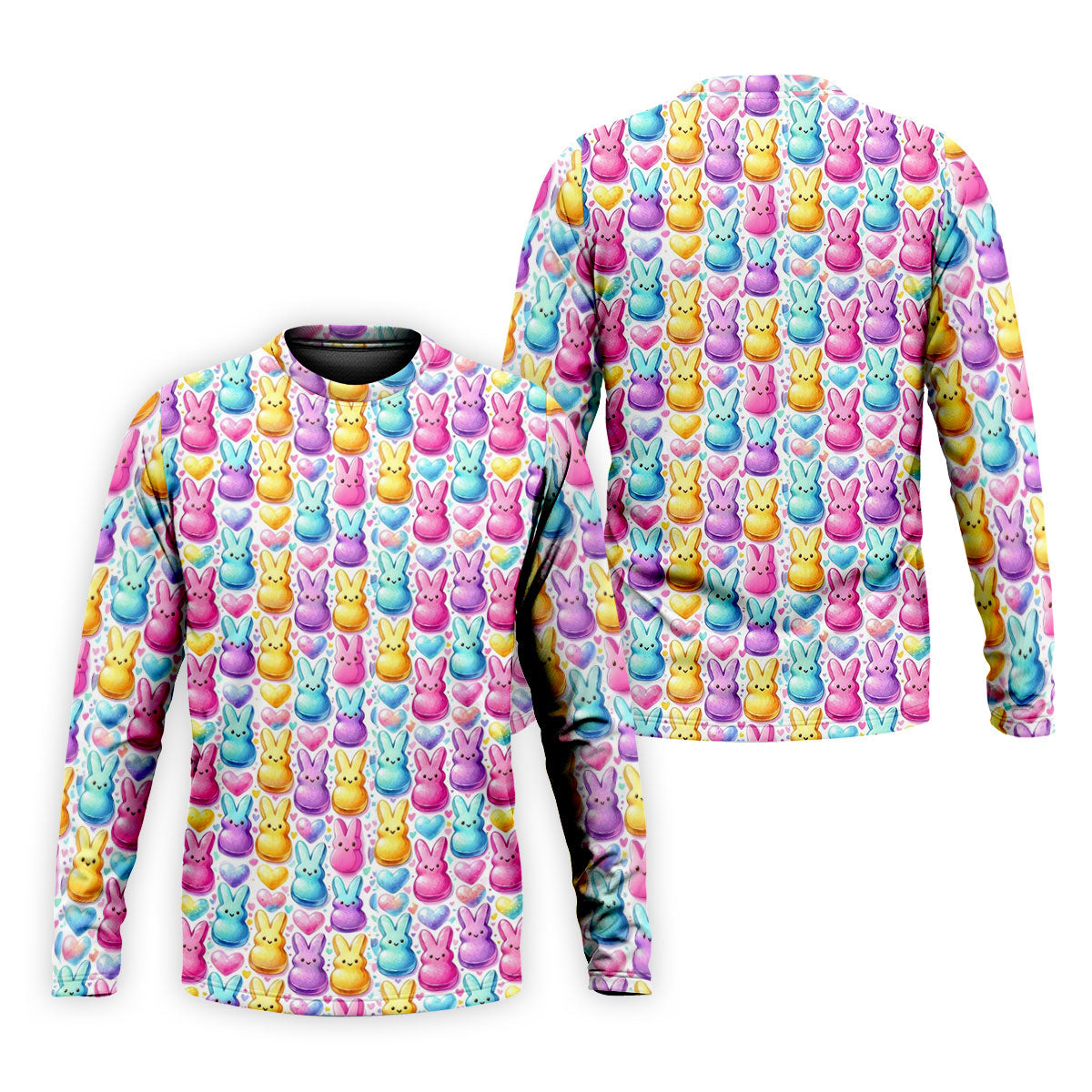 Easter Bunny Jelly Effect Seamless Pattern Golf Shirts For Men, Men's Funny Golf Shirts, Polo Shirts For Men