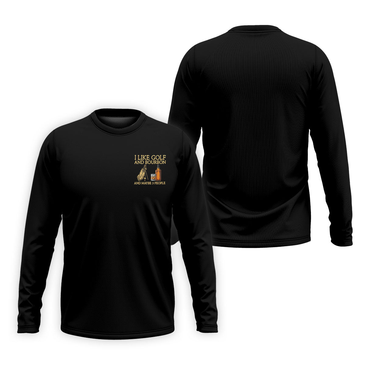 I Like Golf And Bourbon Black Golf Shirt, Golf And Whiskey Golf Shirts For Men, Men's Funny Golf Shirts