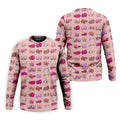 Pink Funny Boob Pattern Golf Polo Shirt, Men's Golf Shirts, Printed Golf Shirts