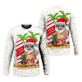 Men's Vacation Mode Santa Sufing Golf Shirt, Christmas Golf Shirt, Golf Apparel For Men