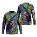 Rainbow Neon LGBT Support Zebra Pattern Golf Tops For Men, Pride Month Golf Shirts For Men