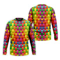 Colorful Interlaced Ribbon Pattern Hawaiian Golf Polo, Golf Tops For Men, Golfing Apparel